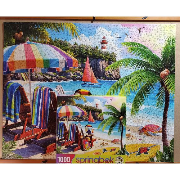 Springbok Puzzle 1000 Piece Tropical Paradise Pre-Owned - Picture 7 of 7